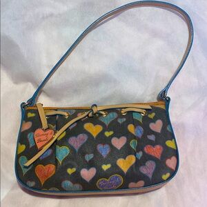 Dooney & Bourke Y2K Multicolor Hearts Shoulder Bag